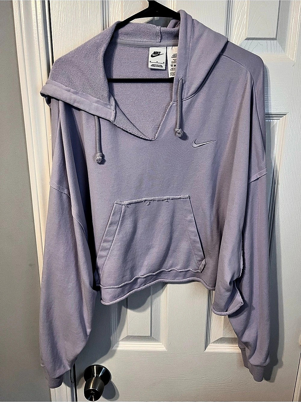 Nike Sportswear City Ready Fleece Cropped Hoodie Purple Medium
